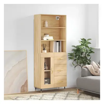 Skříň highboard dub sonoma 69,5 x 34 x 180 cm kompozitní dřevo