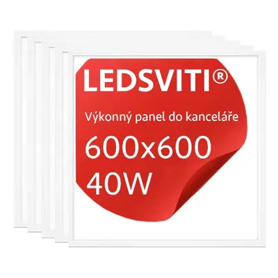 LEDSVITI 24714 5ks LED panel 600x600mm 40W denní-bílá