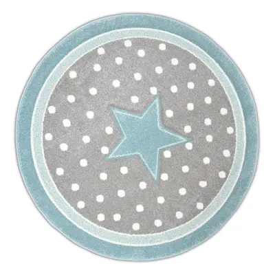 Kusový vzorovaný koberec DIAMOND - BLU STARS Ø 120 cm Multidecor