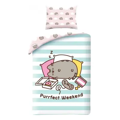 Bavlněné ložní povlečení Pusheen - motiv Purrfect Weekend - 100% bavlna - 70 x 90 cm + 140 x 200