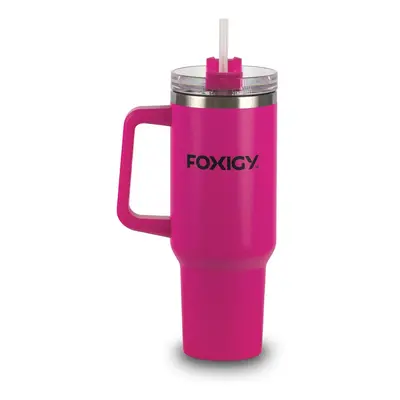 Foxigy Termohrnek do auta s brčkem 1200 ml Fuchsia