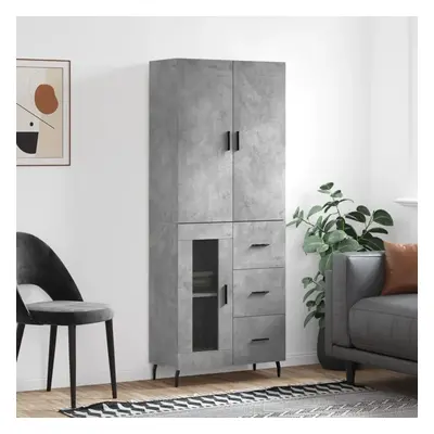 Skříň highboard betonově šedá 69,5x34x180 cm kompozitní dřevo