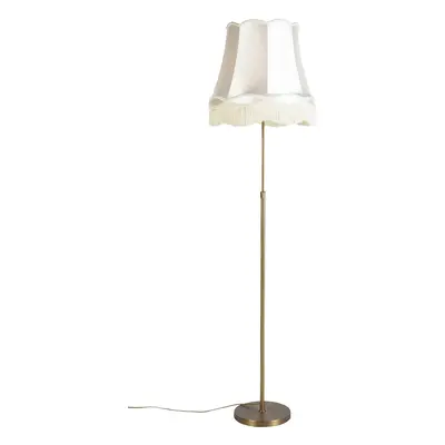 Stojací lampa bronzová s odstínem Granny krémová 45 cm nastavitelná - Parte