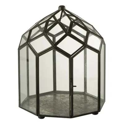 Černý kovový domácí skleník Terrarium - 23*23*30cm