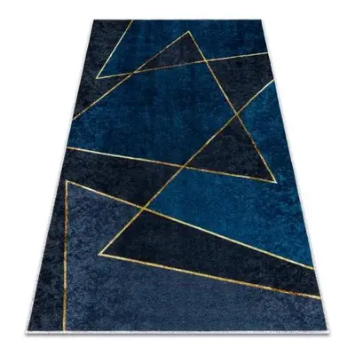 MIRO 52097.801 mycí kobereček Geometrická protiskluz modrý velikost 200x290 cm | krásné koberc