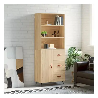 Skříň highboard dub sonoma 69,5 x 34 x 180 cm kompozitní dřevo