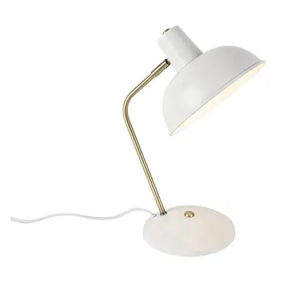 Retro stolní lampa bílá s bronzem - Milou