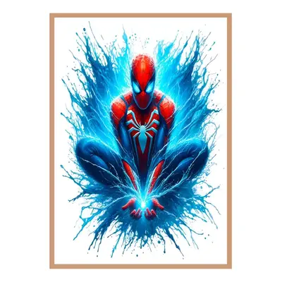 Spiderman obraz na zeď modrý efect potisk (30 x 20 cm) - Voldekor