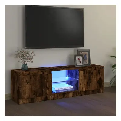 TV skříňka s LED osvětlením kouřový dub 120 x 30 x 35,5 cm