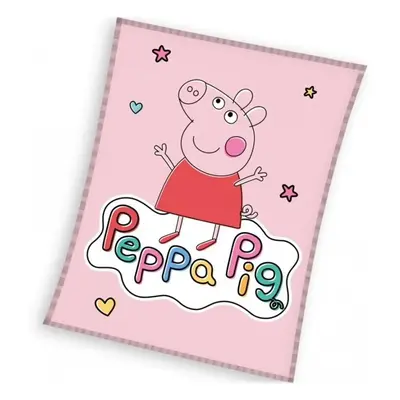 Dívčí coral fleece deka Prasátko Pepa - Peppa Pig - gramáž 240 g/m² - 110 x 140 cm