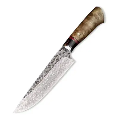 KnifeBoss damaškový nůž Chef 6.8" (172 mm) Burl Wood VG-10