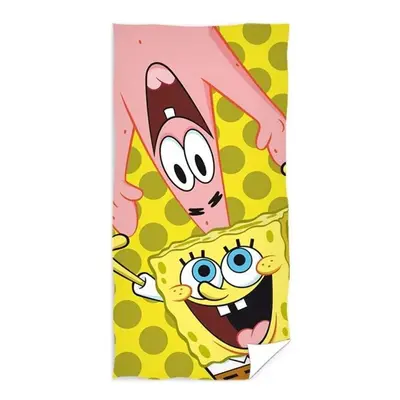 Dětská plážová osuška SpongeBob a Patrik - 100% bavlna, froté s gramáží 300 gr./m2 - 70 x 140 cm