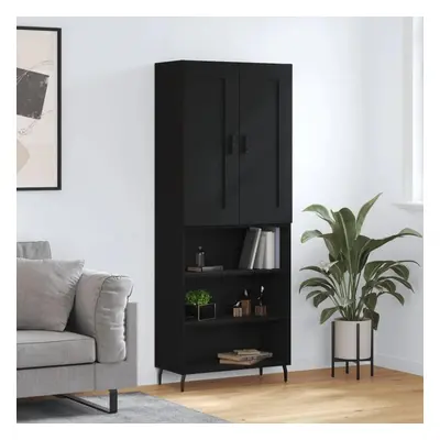 Skříň highboard černá 69,5 x 34 x 180 cm kompozitní dřevo