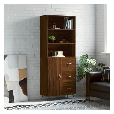 Skříň highboard hnědý dub 69,5 x 34 x 180 cm kompozitní dřevo