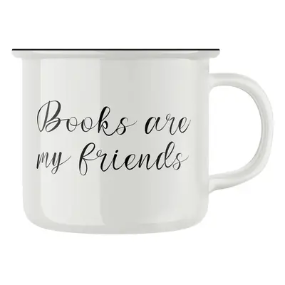 Keramický retro hrnek "Books are my friends", Keramický retro 400 ml