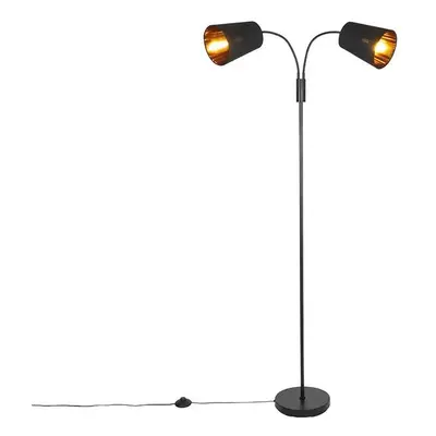 Moderní stojací lampa černá 2-světlo - Carmen