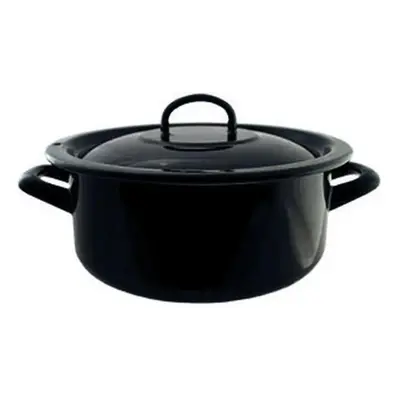 Černý smaltovaný kastrol s poklicí Blacck - Ø20cm - 2,8L