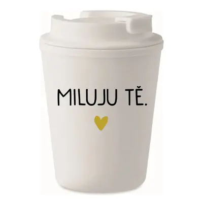 MILUJU TĚ. - bílý termohrnek 300 ml