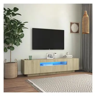 TV skříňka s LED osvětlením dub sonoma 160 x 35 x 40 cm