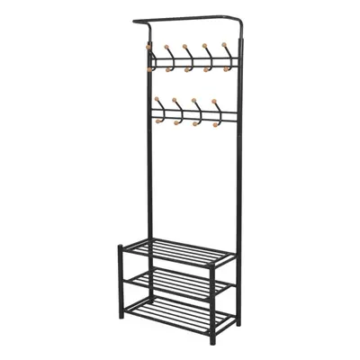 Věšák na oblečení s botníkem 68 x 32 x 182,5 cm černý