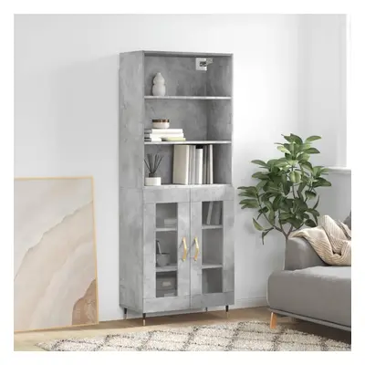 Skříň highboard betonově šedá 69,5x34x180 cm kompozitní dřevo