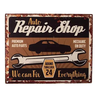 Nástěnná kovová cedule Auto Repair Shop - 25*1*20 cm