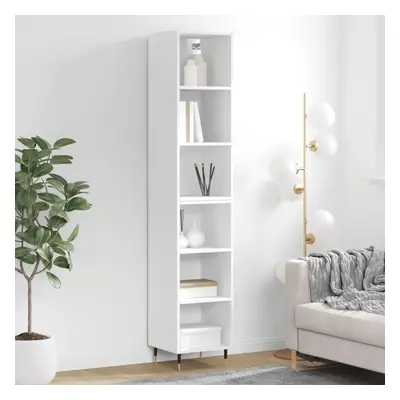 Skříň highboard bílá 34,5x32,5x180 cm kompozitní dřevo