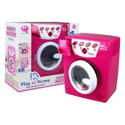 LEAN Toys Dětská otevírací pračka na baterie Pink