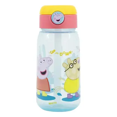 Plastová láhev na pití s brčkem a víčkem Prasátko Peppa - 510 ml