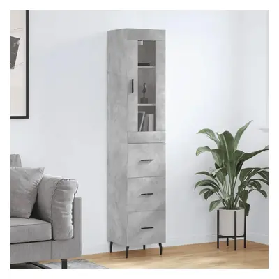 Skříň highboard betonově šedá 34,5x34x180 cm kompozitní dřevo