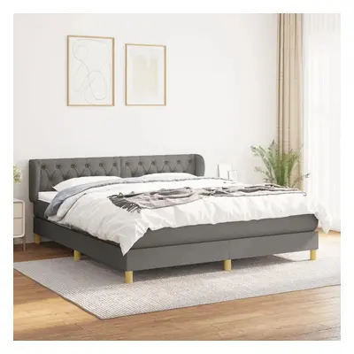 Box spring postel s matrací tmavě šedá 160x200 cm textil