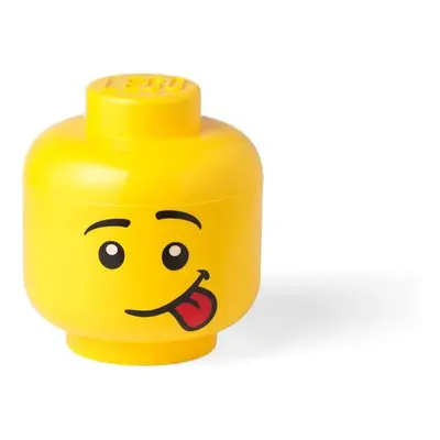 Žlutý úložný box ve tvaru hlavy LEGO® Silly, ⌀ 16,3 cm