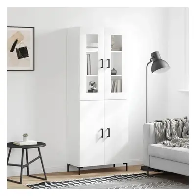 Skříň highboard lesklá bílá 69,5 x 34 x 180 cm kompozitní dřevo