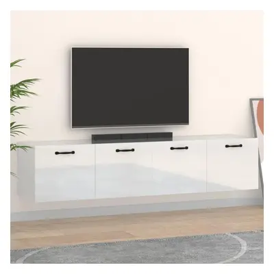 Nástěnné TV skříňky 2 ks lesklé bílé 60 x 36,5 x 35 cm kompozit