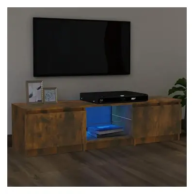 TV skříňka s LED osvětlením kouřový dub 140 x 40 x 35,5 cm