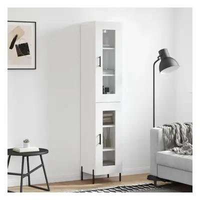 Skříň highboard bílá s vysokým leskem 34,5x34x180 cm kompozit