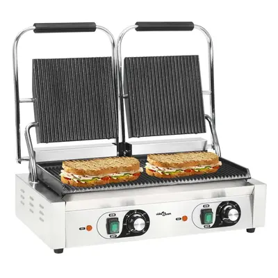 vidaXL Dvojitý panini gril rýhovaný 3600 W 57 x 30,5 x 20 cm