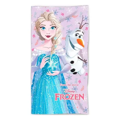 Bavlněná plážová osuška Ledové království - Frozen - motiv Elsa a Olaf - 100% bavlna - 70 x 140 