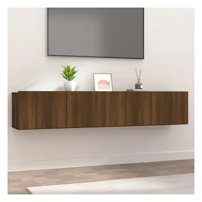 TV skříňky 2 ks hnědý dub 80 x 30 x 30 cm kompozitní dřevo