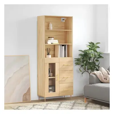 Skříň highboard dub sonoma 69,5 x 34 x 180 cm kompozitní dřevo