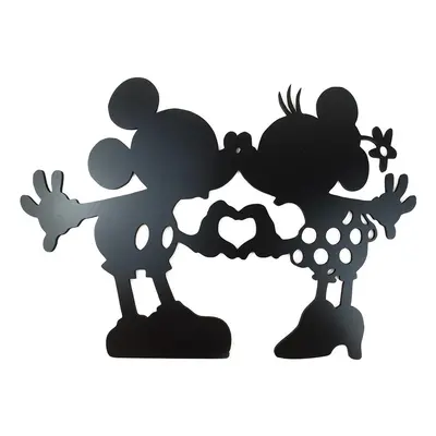 Živá Zeď Dřevěná nástěnná dekorace Mickey a Minnie černé