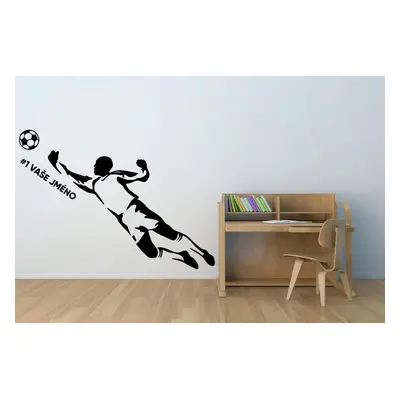 Lepy.cz Samolepka na zeď Brankář - fotbal+text Velikost (šířka x výška): 85x56cm, Barevná varian