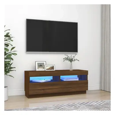 TV skříňka s LED osvětlením hnědý dub 100 x 35 x 40 cm