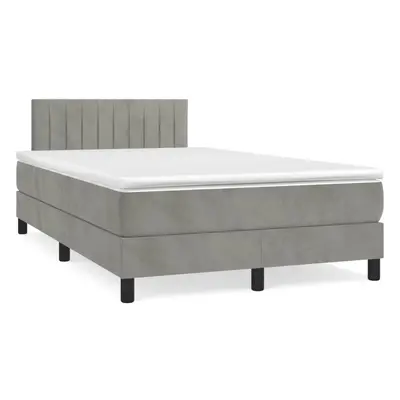 Box spring postel s matrací světle šedá 120x190 cm samet