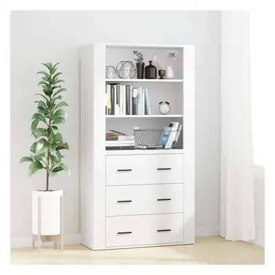 Skříň highboard bílá kompozitní dřevo