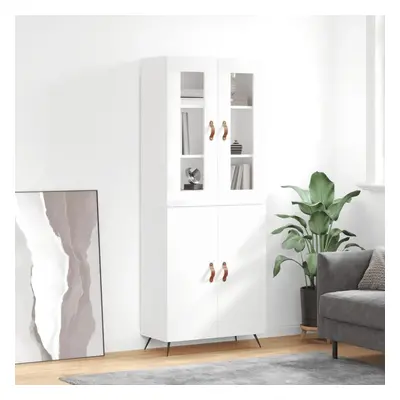 Skříň highboard lesklá bílá 69,5 x 34 x 180 cm kompozitní dřevo