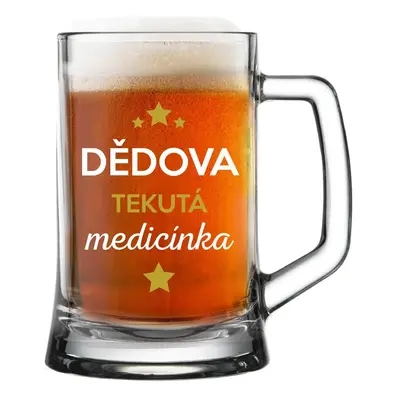 DĚDOVA TEKUTÁ MEDICÍNKA - pivní sklenička 0,5 l