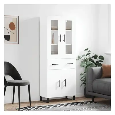 Skříň highboard bílá 69,5 x 34 x 180 cm kompozitní dřevo