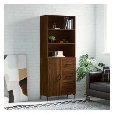 Skříň highboard hnědý dub 69,5 x 34 x 180 cm kompozitní dřevo