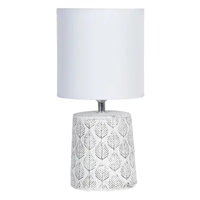 Stolní lampa s listy a bílým stínidlem - Ø 15*31 cm E14/max 1*40W